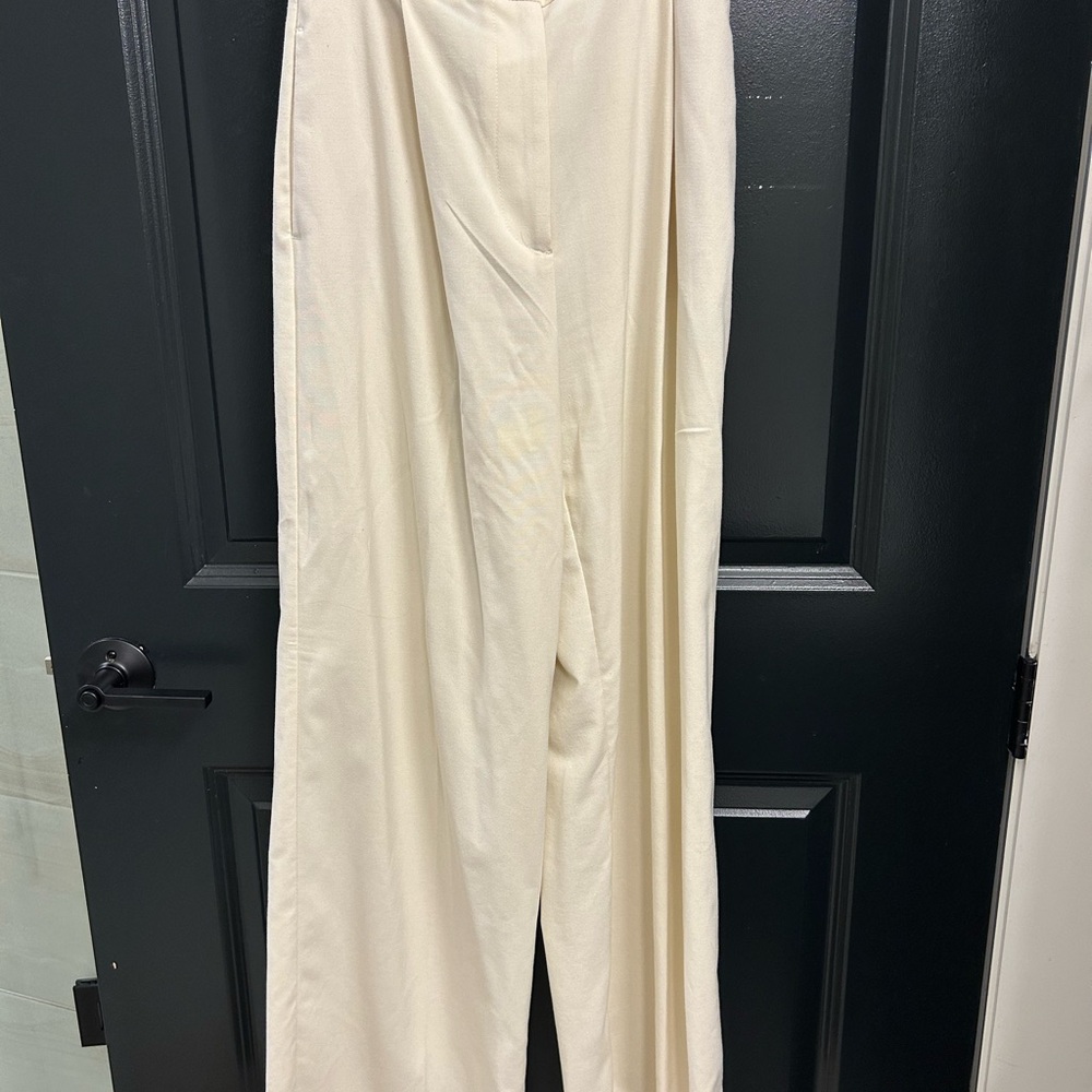 Zara Cream Wide-Leg pants